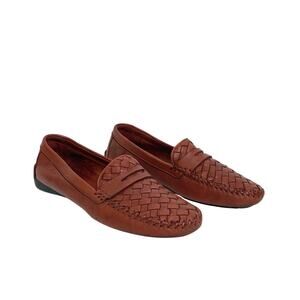 Robert Zur Petra Leather Driving Loafer Shoe in Luggage Brown Women's Size 9.5 M